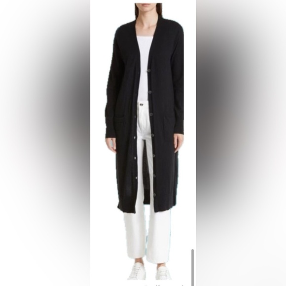 Nordstrom Sweaters - Nordstrom Signature Cotton and Cashmere Long Black Cardigan size XS